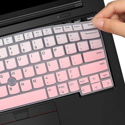 Keyboard Cover for 14" Lenovo Thinkpad x1 Carbon Gen 11/10, ThinkPad T14 T14s Gen 4/3, ThinkPad L14 P14s Gen 3，ThinkPad X1 Yoga Gen 8/7, Thinkpad E14 Gen 5 14 inch Laptop-Ombrepink - color: Ombrepink