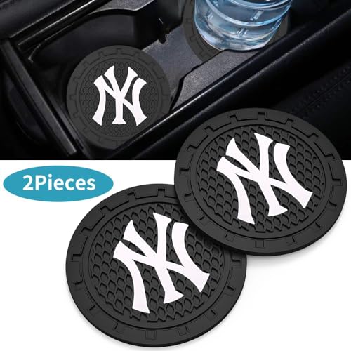 Car Cup Holder Coasters for NY Yankees Baseball Fans, Yankees Car Coasters for Cup Holder Insert Silicone Non-Slip - color: 11yk12s