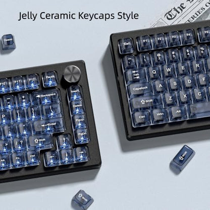 dagaladoo Clear keycaps,Transparent Keyboard keycaps,Jelly Key caps Set,Shine Through keycap，MDA Profile Keyboard caps for Mx Switches Mechanical Keyboard(Haze Blue) - color: Haze Blue