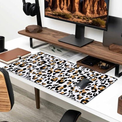 Mouse Pad,Office Desk Mat Large Gaming Keyboard Pad Stitched Edges Washable Smooth Surface Control & Accuracy Extended Computer Mouse Mat (31.5X11.8In)-Leopard Animal Pattern - color: Leopard Animal Pattern, size: 31.5L x 11.8W inches