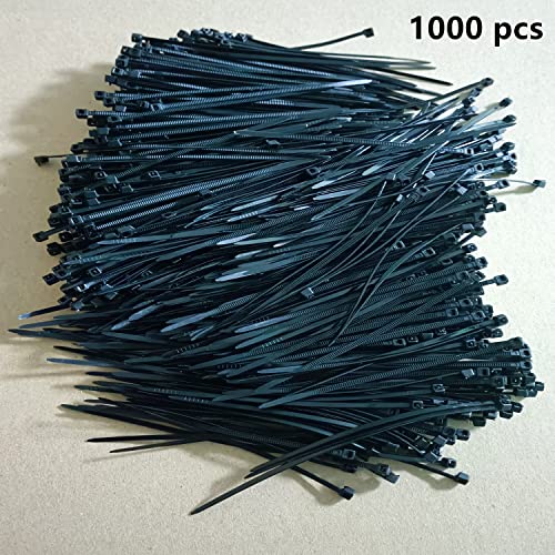 Zip Ties 1000 pcs 8 inch Cable Zip Ties, Premium Plastic Wire Ties with 40 LBS Tensile Strength, UV Resistant Cable Ties, Black Nylon Tie Straps - color: Black, size: 8 inch ( 4 x 200 mm )