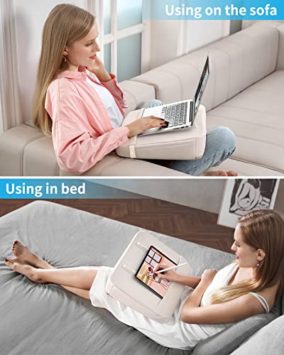 SAIJI Computer Lap Desk with Pillow Cushion,Ultra Lightweight Portable Computer Stand Desk for Couch, Bed & Chair - size: Medium