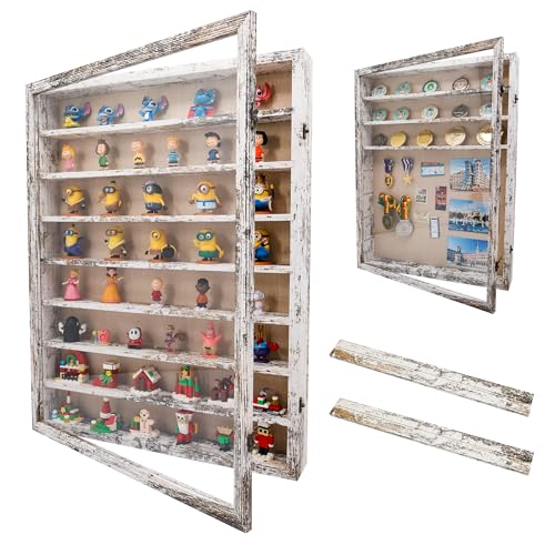 18*24 Large Shadow Box Frame with Removable Shelves,White Shadow Boxes Display Cases for Small collectables，Deep Memory Box Display Case Trinket Shelf for Collection，Coins，Miniatures Figures - color: White, size: 18*24