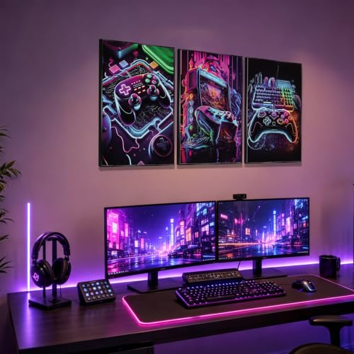 Yolbcdr Gaming Posters Video Game Wall Art Prints Set of 3 Game Room Decor Gaming Sign Painting Playroom Pictures Gamer Wall Decor for Boy Teen Bedroom 16x24in Unframed - color: Game-01, size: 16"x24" Poster