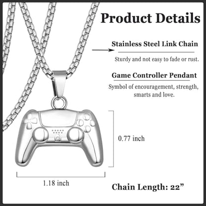Gamer Gifts for Teen Boy Game Controller Necklace for Boy Men Birthday Christmas Graduation Stuff Gaming Jewelry