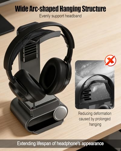 Headphone Stand Desktop Headset Holder Compatible with SteelSeries Arctis Nova Pro Wireless Headsets with Dock for Wireless Base Station - size: Small Storage Area