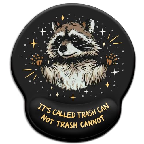 Mouse Pad with Wrist Rest, Funny Trash Raccoon Ergonomic Mousepad Wrist Support for Desk, Cute Animial Gaming Mousepads for Wireless Mouse Computer Work Home Desk Accessories Office Supplies Black - color: 0 Funny Raccoon