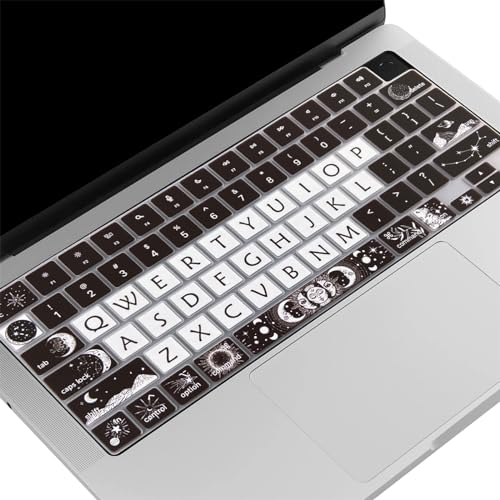 Cute Silicone Keyboard Cover for 2021-2024 MacBook Air 13.6" 15" A2941 A3114 A2681 A3113, MacBook Pro 14" 16" A2442 A2779 A2918 A2992 A2485 A2780 A2991 A3112 A3401 A3406 M4 M3 M2 M1 Max, Sun and Moon - color: Sun and Moon