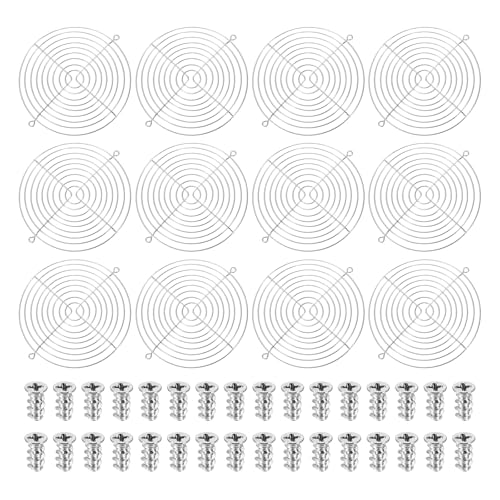 PATIKIL 170mm Fan Finger Grill, 12 Pcs Metal Ventilation Grill Guard Cover with Screws for Industry Workshop Computer Household Refrigerators Air Conditioning, Silver - size: 170mm