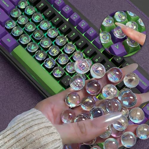 110pcs Keyboard Stickers for Long Nails, Clear Raised Glass Key Covers, No-Residue, Easy to Apply, Reusable, for Desktop Keyboards, External Keyboards, Calculators - color: Dome 8mm High, size: 110 Pcs