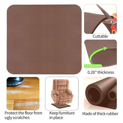 Recliner Pads for Hardwood Floors,Non Slip Recliner Grippers,Under Recliner Floor Protectors,Furniture Pads to Prevent Sliding,Non Slip Furniture Rail Pad for Recliners,Swivel Chairs,Coffee - size: 1PCS-Square-Coffee-30"x30"
