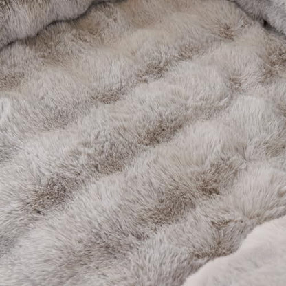 vctops 3 Pieces Faux Rabbit Fur Sofa Armrest Cover for Recliner Chair Non Slip Fluffy Furry Headrest Cover Soft Fuzzy Couch Cover for Dogs Washable Furniture Protector (Light Grey,1 Seat) - color: Light Grey