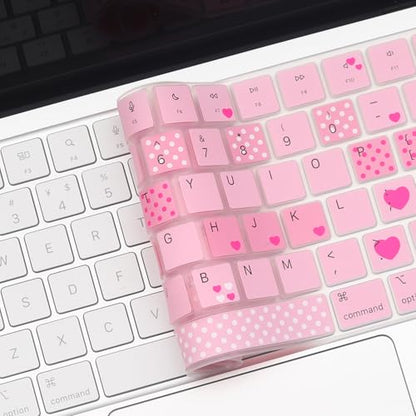 2 Pack Keyboard Cover for 2026 MacBook Neo 13" (Touch ID) & MacBook Pro 14"/16" M5-M1 Pro/Max, M5-M2 & MacBook Air 13"/15" M5-M1, Keyboard Protective Skin US Layout-Lovly - color: Lovly+TPU