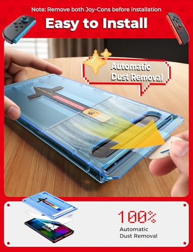 MAGIC JOHN 2 Pack for Nintendo Switch 2 Screen Protector 7.9'' [2025], 30s Installation, 9H Tempered glass, HD Clear, Auto-Dust Removal, Bubble Free, Compatible with Switch Console