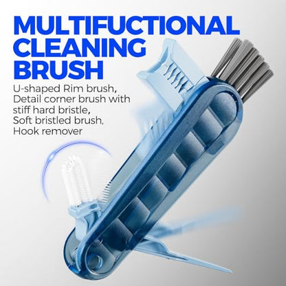 6 Pack Holikme 4 in 1 Cup Lid Cleaning Brush Set with 3 Straws, Multifunctional Bottle Brush, Silicone Cup Lid Gap Cleaner, Bristle Crevice Cleaning Brush, Navy - color: Navy