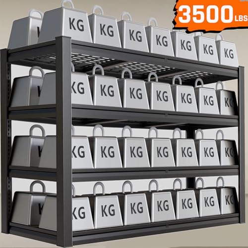36" D Storage Shelves, 68" W Garage Shelving Heavy Duty Metal Adjustable Garage Shelves, Shelving Units Industrial Shelving for Warehouse, 68" W x 36" D x 68" H, 2 Pack - size: 68"Wx68"Hx36"D | 4 Tier