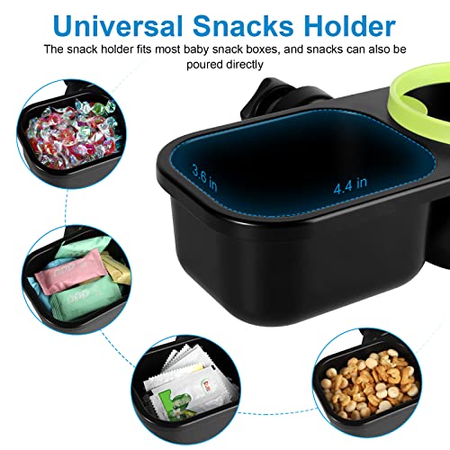 Accmor Stroller Cup Holder with Tray, Universal Cup Holder Tray for Uppababy Nuna Doona Strollers, Bottle Drinks Holder for Stroller, Wheelchair, Walker - style: Tray-2 in-1-Green