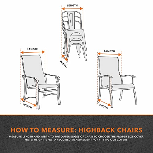 Modern Leisure Garrison Stackable/High Back Bar Chair Cover - Weather-Resistant Fabric - Outdoor Furniture Protection Perfect for Patio, Deck, and Porch - 27" L x 27" W x 49" H - Sandstone - color: Sandstone