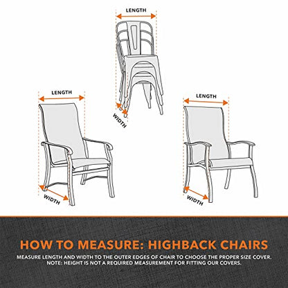 Modern Leisure Garrison Stackable/High Back Bar Chair Cover - Weather-Resistant Fabric - Outdoor Furniture Protection Perfect for Patio, Deck, and Porch - 27" L x 27" W x 49" H - Sandstone - color: Sandstone