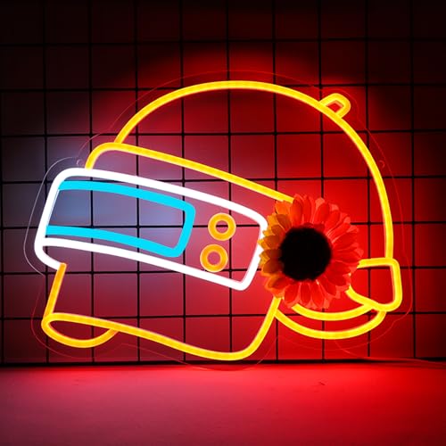 WonderfulLife Helmet Game Neon Sign for Game Zone Decor, Led Lights for Man Cave Play Room Internet Bar or Bedroom Decoration.5V USB Powered,Easy Hanging. - color: helmets