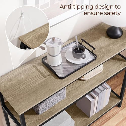 Yaheetech Entryway Table with Storage Shelves, 40 Inch Console Table with Metal Frame, Wood Behind Couch Sofa Tables for Entryway, Living Room, Gray - color: Grey