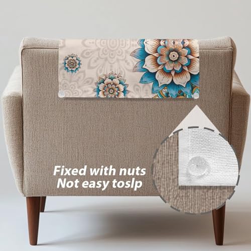 Boho Mandala Hummingbird Print Headrest Cover for Recliner Chair, Washable Headrest Protector for Furniture Slipcovers 16.53 x 26.18 inch Theater Seat Sofa Headrest Protective Cover - color: Boho Mandala Hummingbird