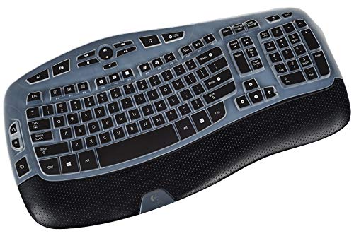 Keyboard Cover Skin for Logitech MK570 K350 MK550 Wireless Wave Keyboard, Ultra Thin Silicone Logitech MK570 Keyboard Protector-Black - color: Black, size: K350/MK550/MK570
