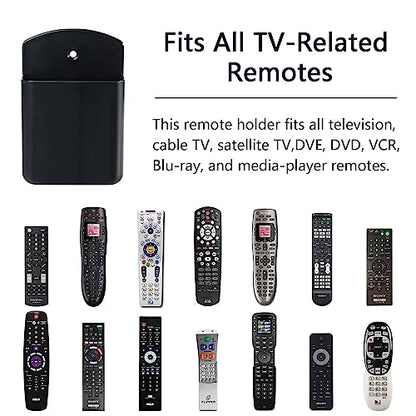 2 Pcs Remote Control Holder Wall Mount, TV Controller Holder, Self Adhesive Remote Holder, Wall Pen Holder Storage Accessories for Home Office School(Black) - color: Black&2Pcs