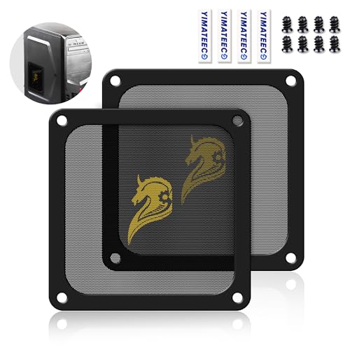120mm Fan Filter PC Dust Filter Computer Fan Grills Dust Mesh Magnetic Frame PC Case Cover Dustproof PVC 50 Mesh(PVC, Gentleman Aesthetic, 120 * 120mm, 2pcs, Black) - color: Black, size: 2pcs - PVC Gentleman