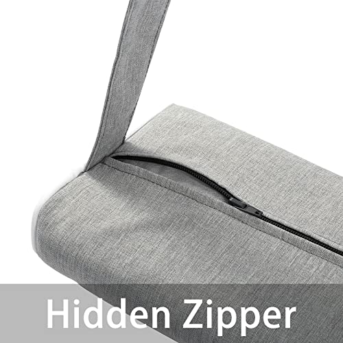 Enipate Outdoor Chaise Lounge Head Pillow, Pack of 2 Water Resistant Headrest Pillows with Elastic Band for Pool Patio Chairs - color: Grey