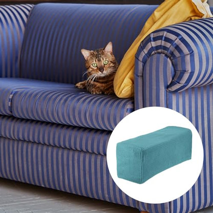 uxcell 2pcs Stretch Armrest Covers for Chairs/Sofas, Couch Arm Covers with Twist Pin, Furniture Protector Slipcovers Light Blue - color: Light Blue