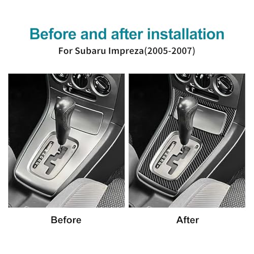 AIRSPEED for Subaru Impreza 2005 2006 2007 Gear Shift External Frame Cover Carbon Fiber Center Console Interior Trim Accessories, Black - color: Gear Shift External Frame Black