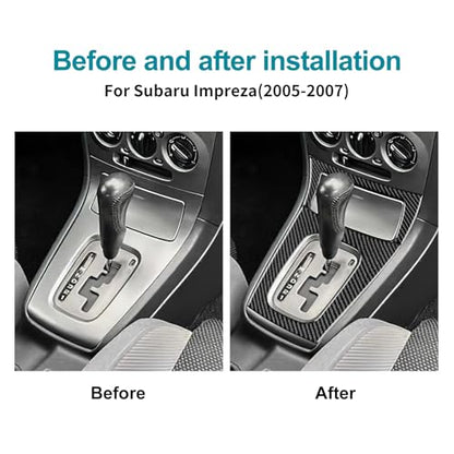 AIRSPEED for Subaru Impreza 2005 2006 2007 Gear Shift External Frame Cover Carbon Fiber Center Console Interior Trim Accessories, Black - color: Gear Shift External Frame Black