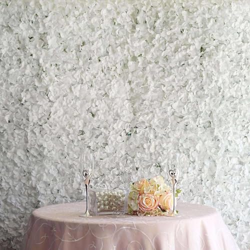 Efavormart 4 PCS White Silk Hydrangea Flower Mat Wall Wedding Event Decor for DIY Centerpieces Arrangements Party Decorations - color: White