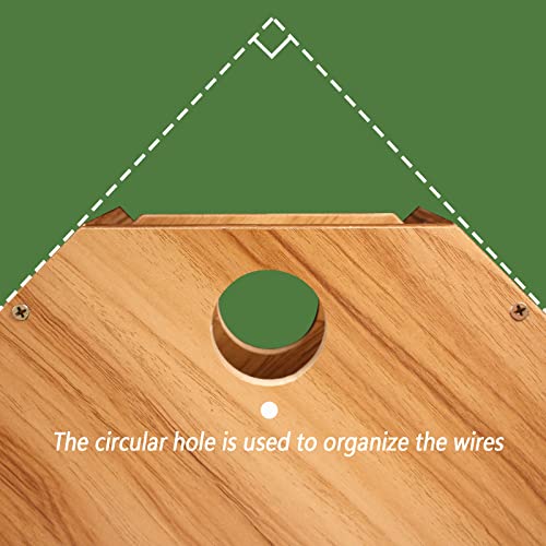Triangle Monitor Stand Riser, Wooden Triangle Desktop Computer Stand with Office Organization, Walnut Color
