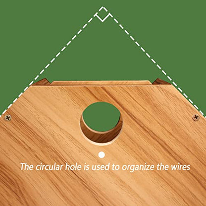 Triangle Monitor Stand Riser, Wooden Triangle Desktop Computer Stand with Office Organization, Walnut Color