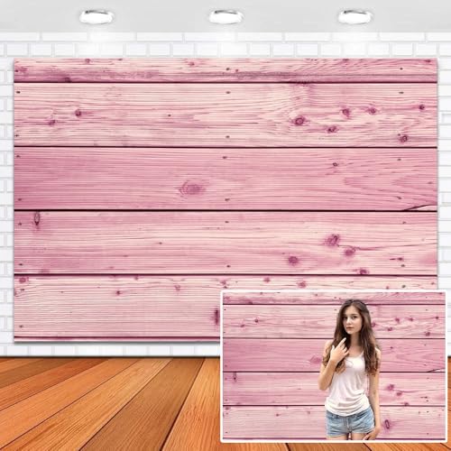 Pink Wood Backdrop 5x3ft Vinyl Vintage Pink Wooden Board Wall Planks Background Birthday Party Decorations Wallpaper Photography Props - color: rustic pink, size: 5x3ft