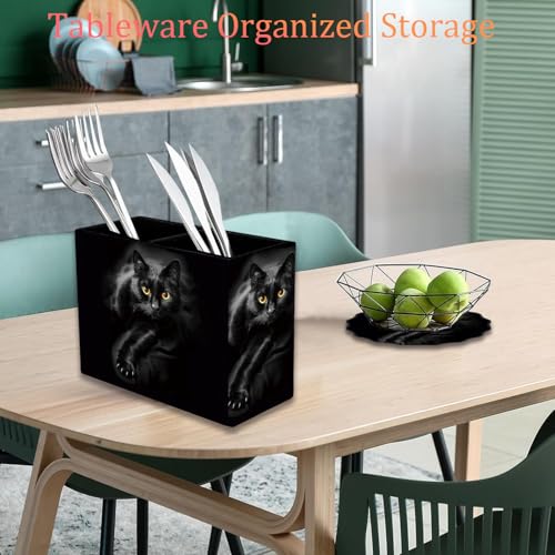Pen Holder and Anti-Slip Mouse Pad Combination, Makeup Brush Storage Box, Tableware Storage Box, Suitable for Office and Home - Cat - color: Cat