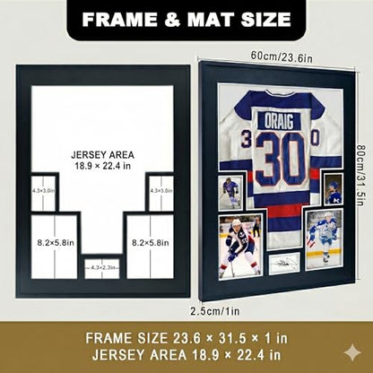 Aluminum Jersey Display Frame Case Large Shadow Box Jersey Frame with Photo Slots 98% UV Protection Clear Acrylic for Football, Hockey, Basketball, Baseball Shirt Ideal Gift for Sports Fans - color: Jersey Frame With 5 Photo Slot