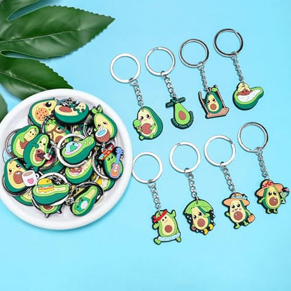 Keychains Bulk,Funny Key Chain for Prizes Incentives Holiday Gifts Birthday Party Favors - color: 30pcs Avocado Keychains