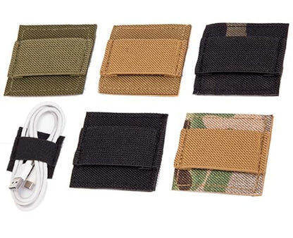 5 Pack,Hook and Loop Cable Management Panels | 2×2 inch Reusable Fastening Cable Ties for Tactical Helmet, Headset, Walkie-Talkie, Vest & Backpack Wire Organization