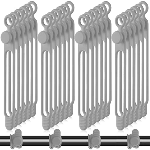 Nuanchu 40 Pcs Silicone Cable Ties Reusable Holder Adjustable Straps Multipurpose Charging Cable Organizer for Fastening Charging Cords Wires(4.17 Inch,Gray) - color: Gray, size: 4.17 Inch