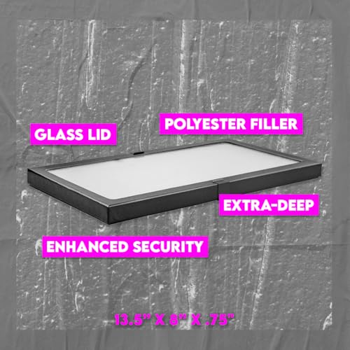 SE Glass Top Display Box - JT9214 - size: 14-½” x 8” x ¾"
