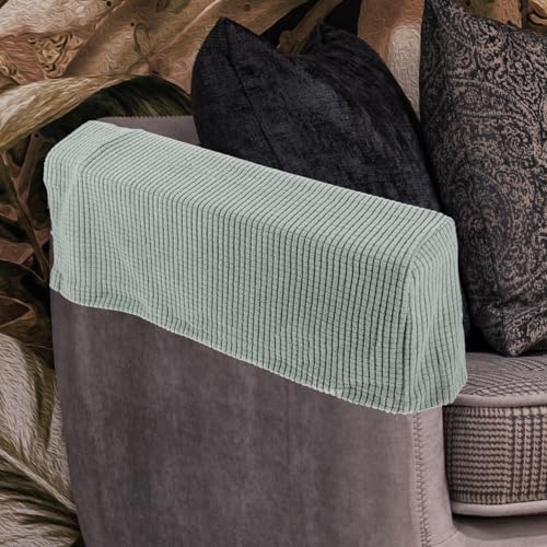 FOMIYES 2pcs Sofa Armrest Covers - Stretch Couch Armrest Protectors for Chairs, Recliners, Dogs & Cats