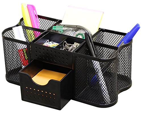 Deco Brothers Desk Organizers Pen Holder Office Caddy Storage, Black - color: Black