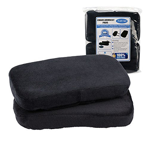 Chair Armrest Pads,Memory Foam Office Chair Arm Covers and Elbow Pillow for Elbows and Forearms Pressure Relief(Set of 2)