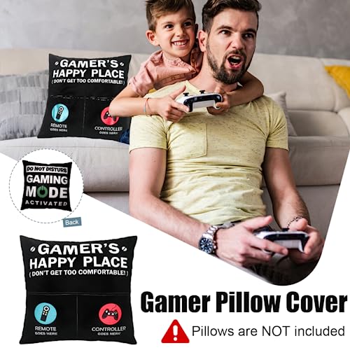 Easter Basket Stuffers Essentials Gamer Gifts for Men Boyfriend Teenage Boy Birthday Gifts Box Year Old Kids Son Game Room Decor Christmas Gaming Gift for Him Man Video Game Lover Gamer Tumbler+Pillow