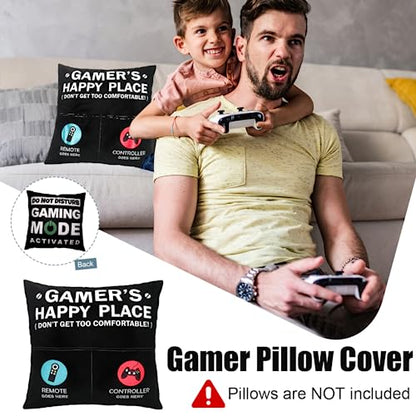 Easter Basket Stuffers Essentials Gamer Gifts for Men Boyfriend Teenage Boy Birthday Gifts Box Year Old Kids Son Game Room Decor Christmas Gaming Gift for Him Man Video Game Lover Gamer Tumbler+Pillow