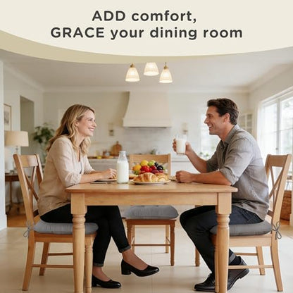 AddGrace Chair Cushions for Dining Chairs Set of 2 Non-Slip Kitchen Seat Cushions with Ties Tufted Thick Seat Pads for Indoor Kitchen Dining Furniture 17"x16"x3" Grey - color: Grey