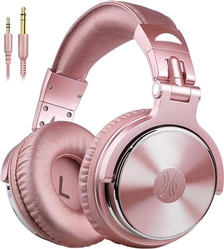 OneOdio Wired Over Ear Headphones Studio Monitor & Mixing DJ Stereo Headsets with 50mm Neodymium Drivers and 1/4 to 3.5mm Jack for AMP Computer Recording Podcast Keyboard Guitar Laptop - Pink - color: Pink